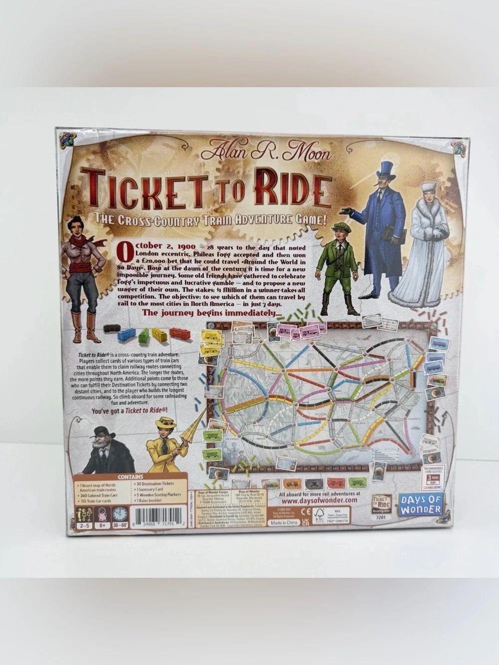 Days of Wonder Ticket To Ride by Alan R. Moon Train Adventure Board Game SEALED - Picture 2 of 3